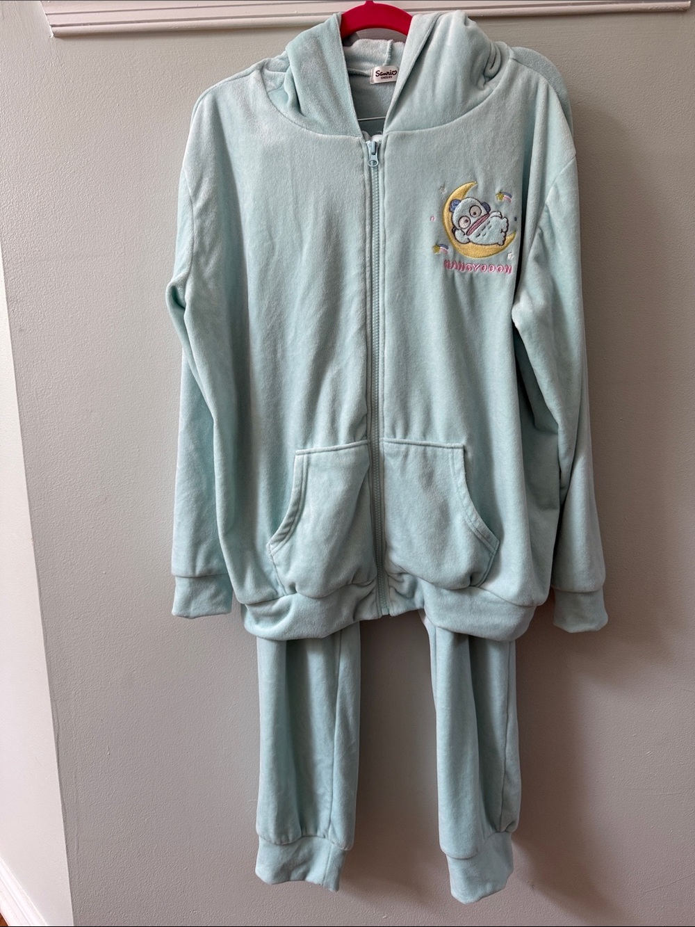 Sanrio Hangyodon velour track suit